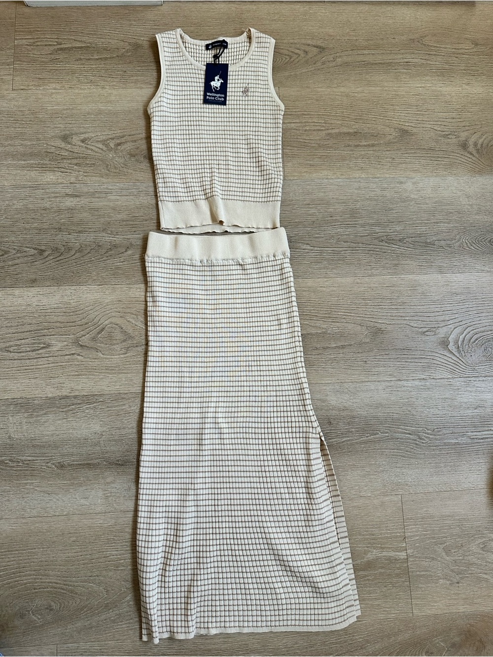 Polo by Ralph Lauren Cream Knit Tank and Maxi Skirt Set